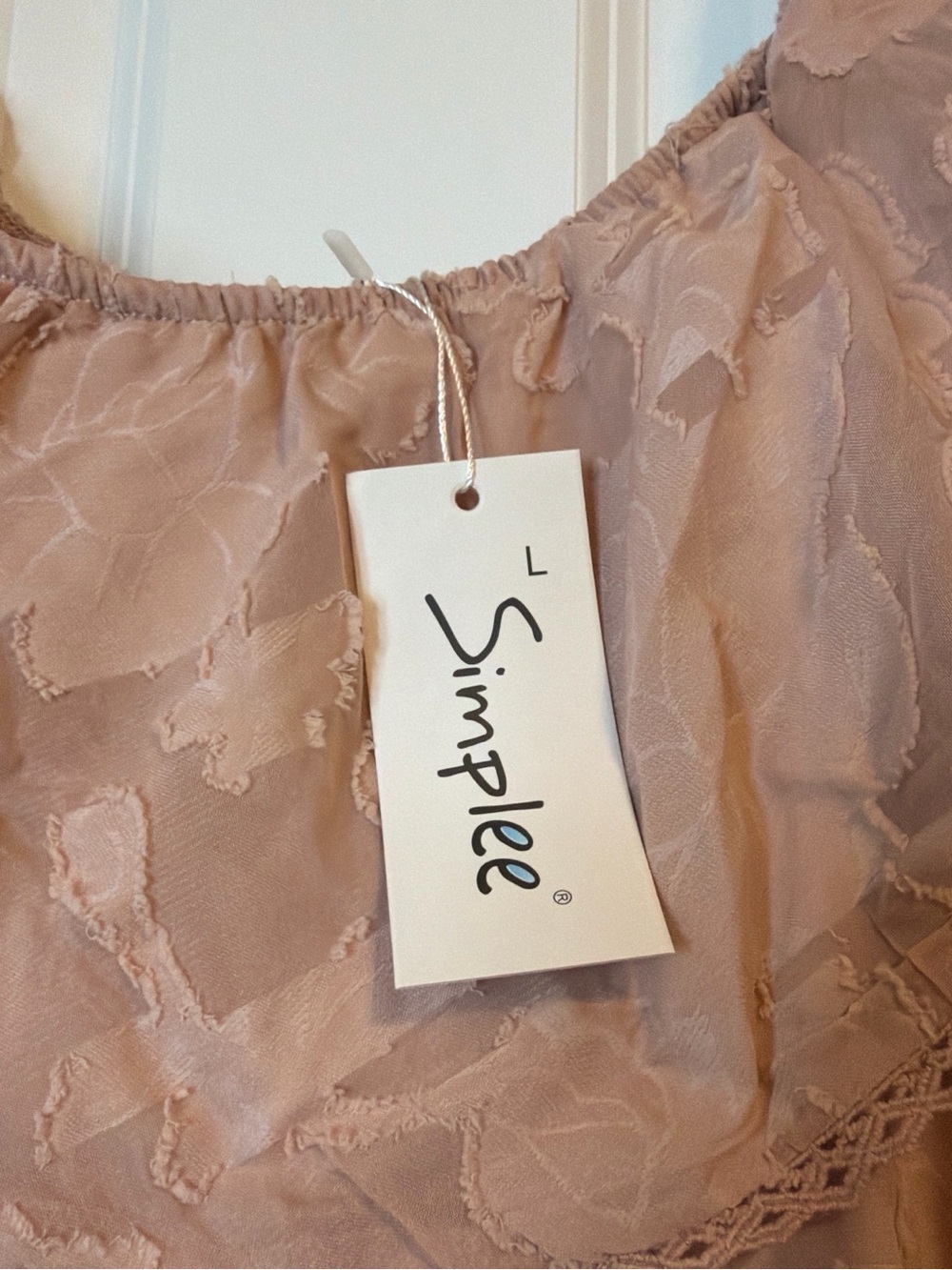 NWT Simplee Apparel Dusty Rose Textured Tiered Dress - Picture 2 of 2